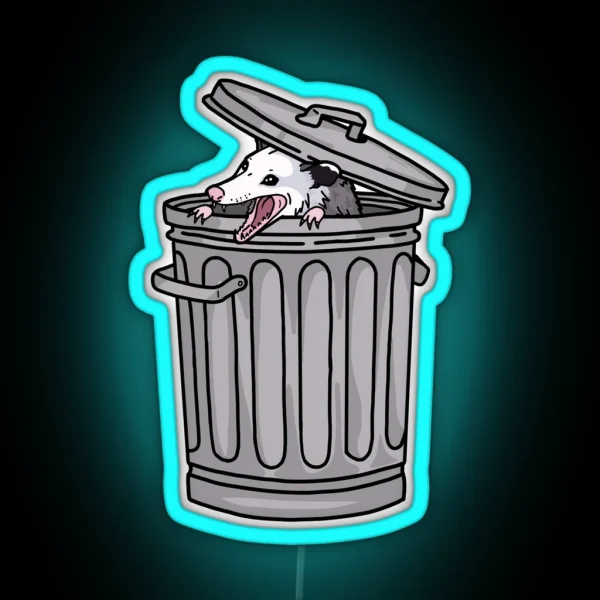 Opossum Trash Cat RGB Neon Sign