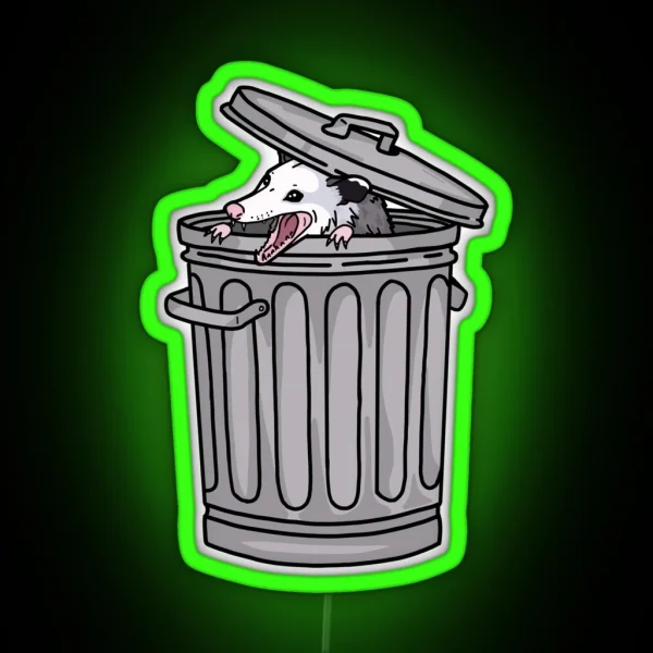 Opossum Trash Cat RGB Neon Sign