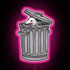 Mischievous opossum mascot in full-color neon trash cat glory