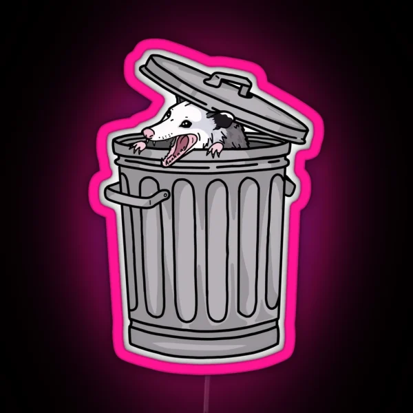 Opossum Trash Cat RGB Neon Sign