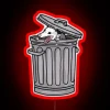 Opossum Trash Cat Logo in Bold RGB Neon Lettering