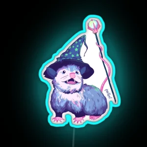 Opossum Wizard RGB Neon Sign