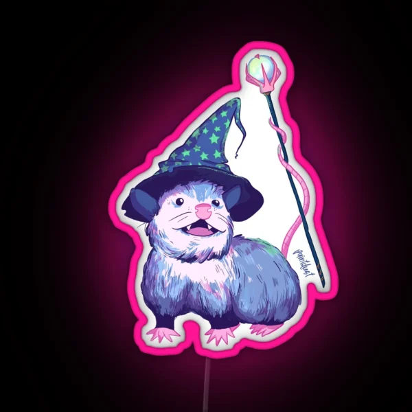 Opossum Wizard RGB Neon Sign