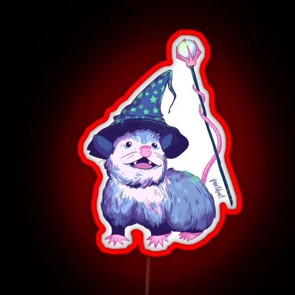 Opossum Wizard RGB Neon Sign