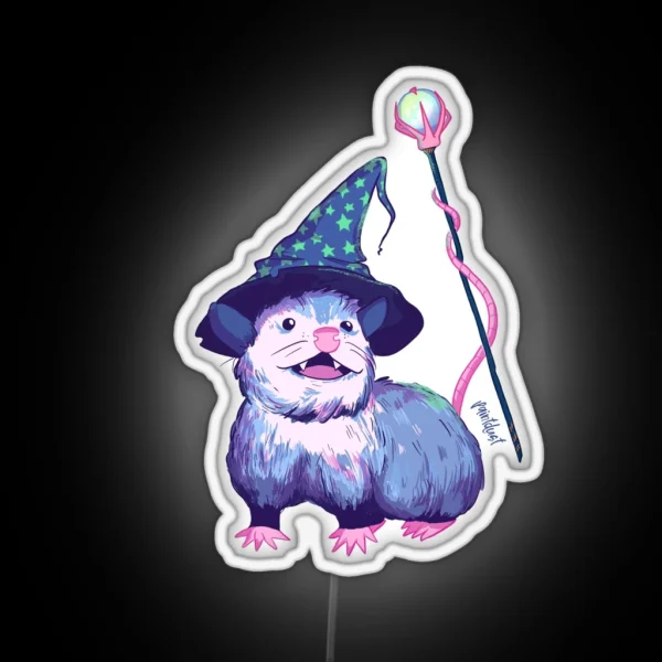 Opossum Wizard RGB Neon Sign