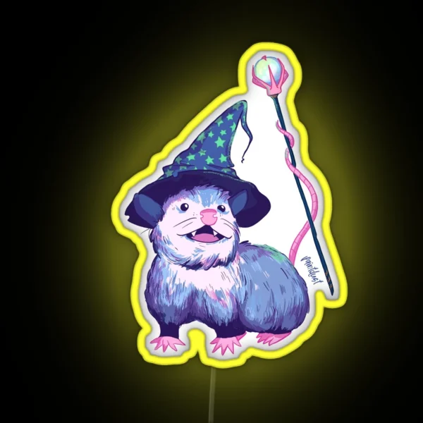 Opossum Wizard RGB Neon Sign