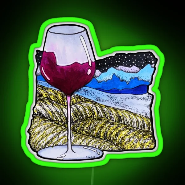 OR Wine Country RGB Neon Sign