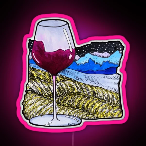 OR Wine Country RGB Neon Sign