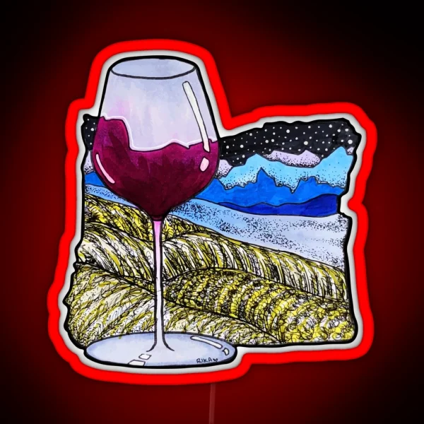 OR Wine Country RGB Neon Sign
