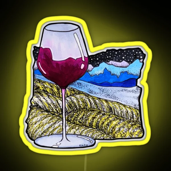 OR Wine Country RGB Neon Sign