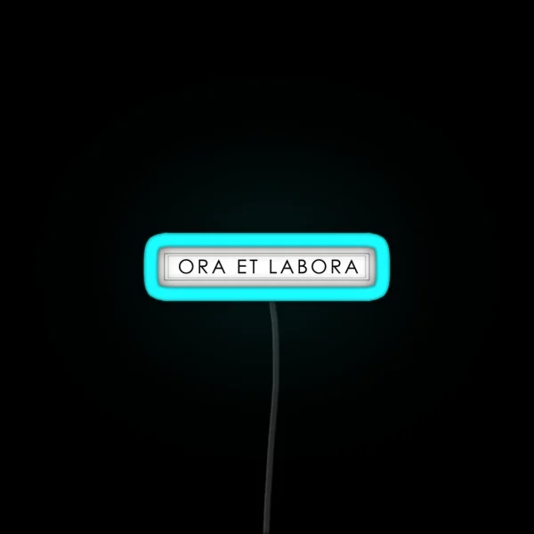 Ora Et Labora Black And White RGB Neon Sign