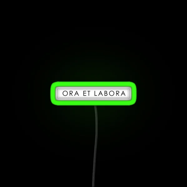 Ora Et Labora Black And White RGB Neon Sign