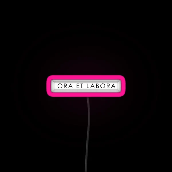 Ora Et Labora Black And White RGB Neon Sign