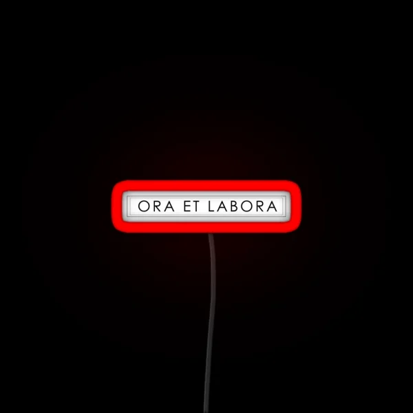 Ora Et Labora Black And White RGB Neon Sign