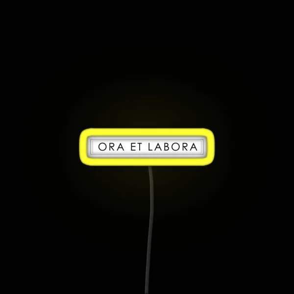 Ora Et Labora Black And White RGB Neon Sign