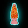 Vintage-inspired orange neon sign with lava lamp style RGB accents