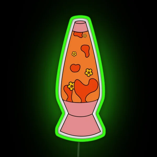 Orange 70s Funky Retro Lava Lamp RGB Neon Sign