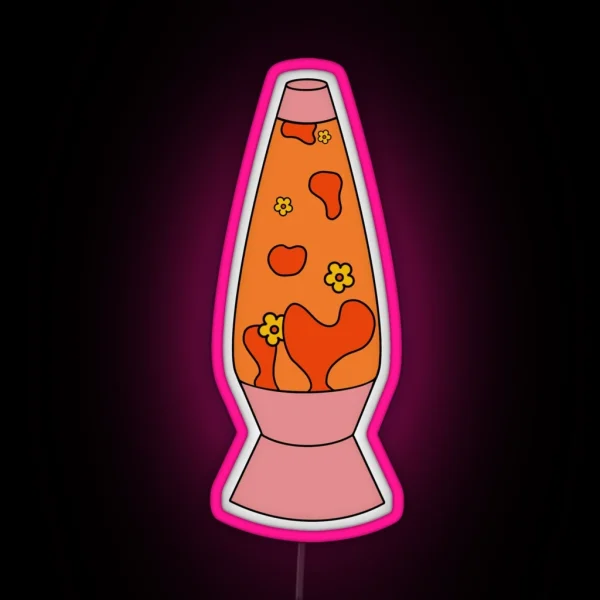 Orange 70s Funky Retro Lava Lamp RGB Neon Sign