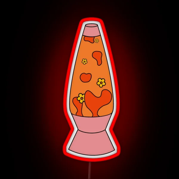 Orange 70s Funky Retro Lava Lamp RGB Neon Sign