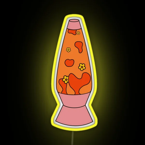 Orange 70s Funky Retro Lava Lamp RGB Neon Sign