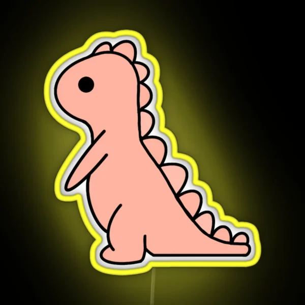 Orange Dinosaur RGB Neon Sign