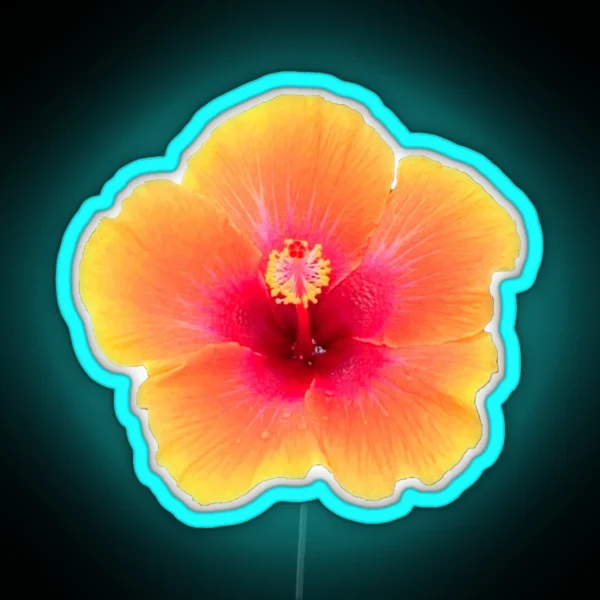 Orange Hibiscus RGB Neon Sign