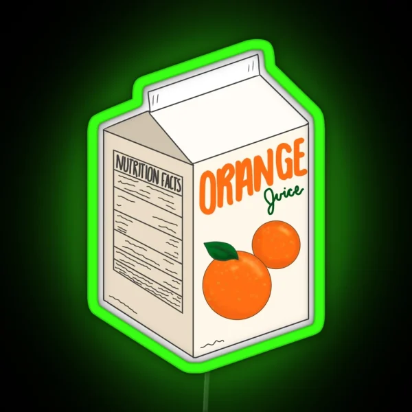 Orange Juice Carton RGB Neon Sign