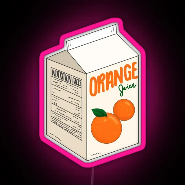 Orange Juice Carton RGB Neon Sign