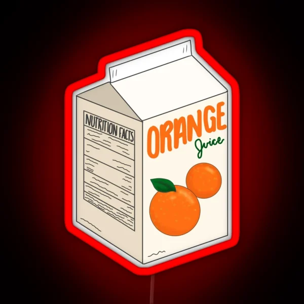 Orange Juice Carton RGB Neon Sign