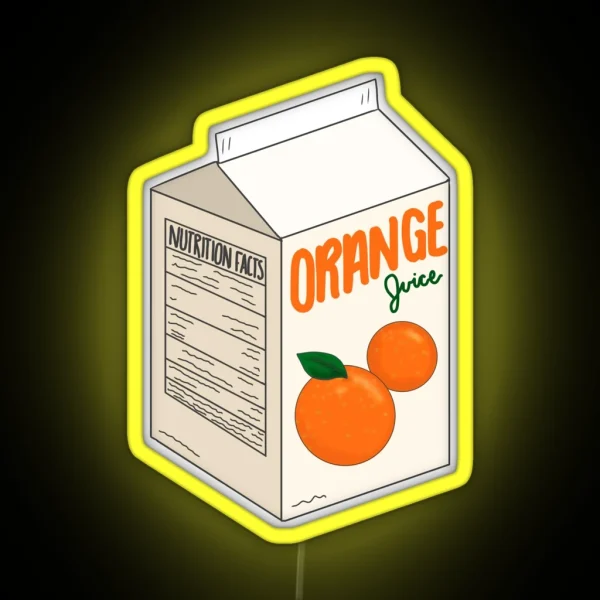 Orange Juice Carton RGB Neon Sign