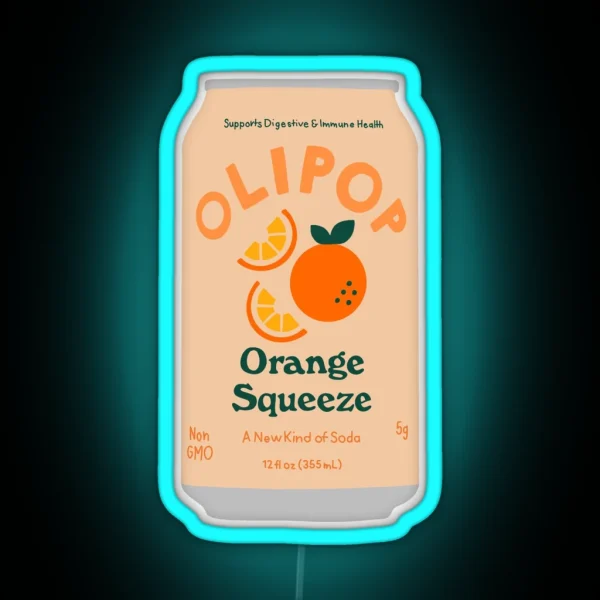 Orange Squeeze Olipop RGB Neon Sign