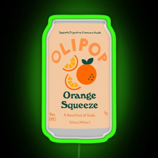 Orange Squeeze Olipop RGB Neon Sign