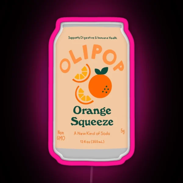 Orange Squeeze Olipop RGB Neon Sign
