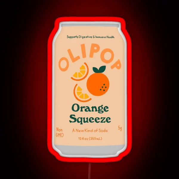 Orange Squeeze Olipop RGB Neon Sign
