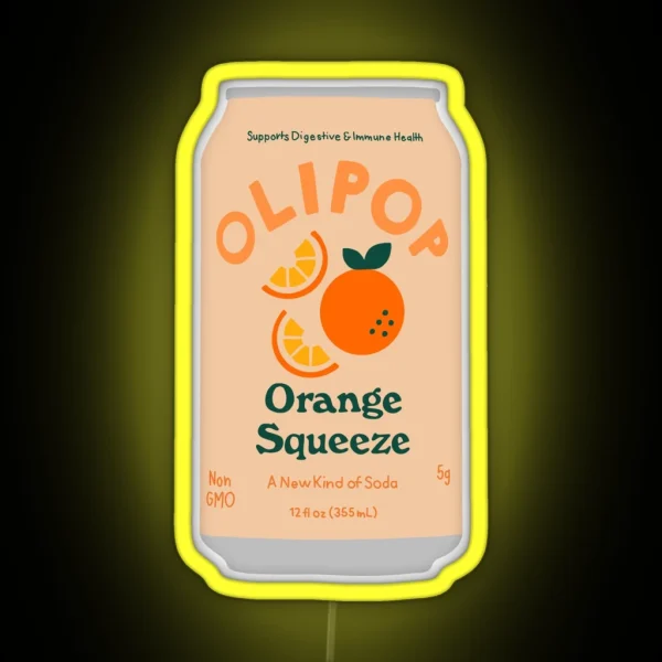 Orange Squeeze Olipop RGB Neon Sign