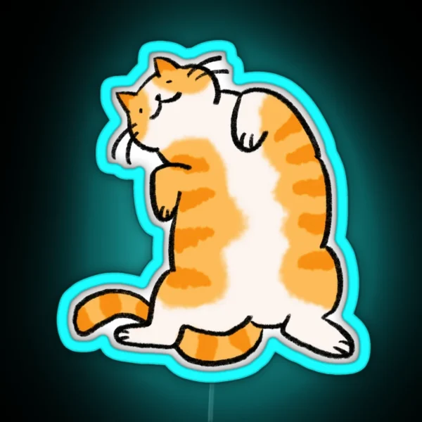 Orange Tabby Cat RGB Neon Sign
