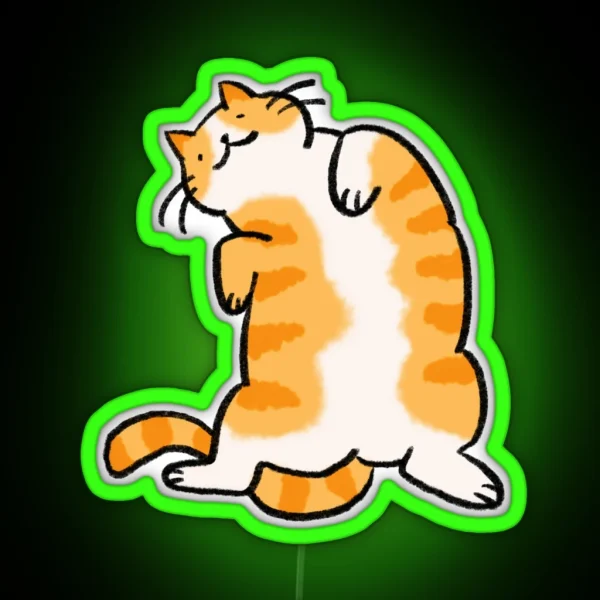 Orange Tabby Cat RGB Neon Sign