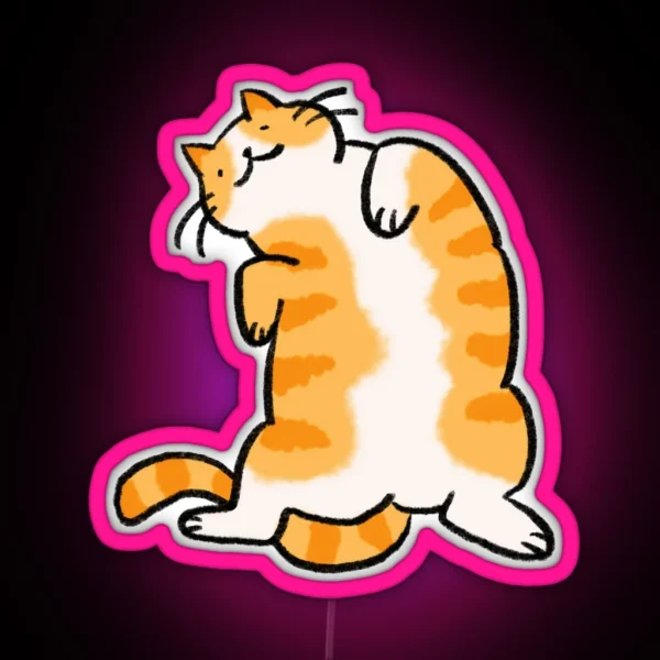Orange Tabby Cat RGB Neon Sign