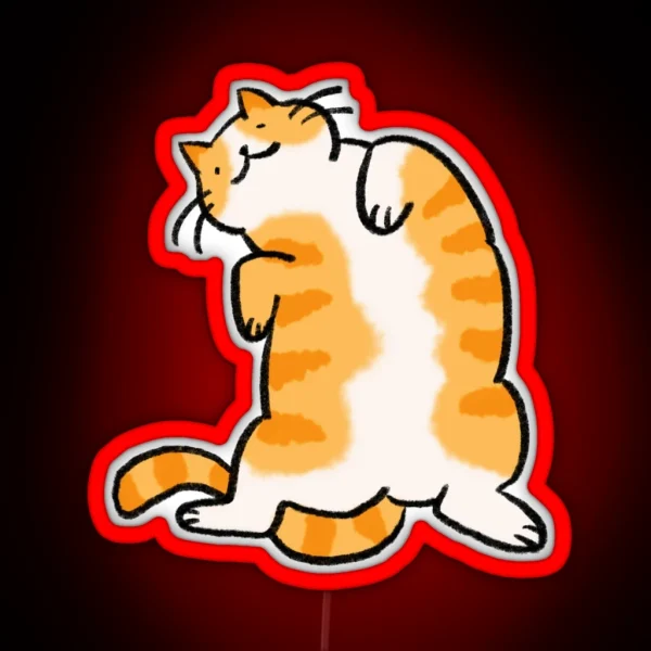Orange Tabby Cat RGB Neon Sign