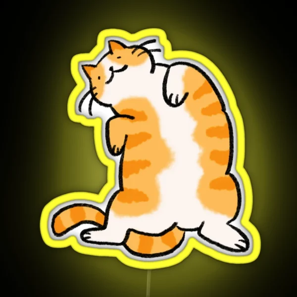 Orange Tabby Cat RGB Neon Sign