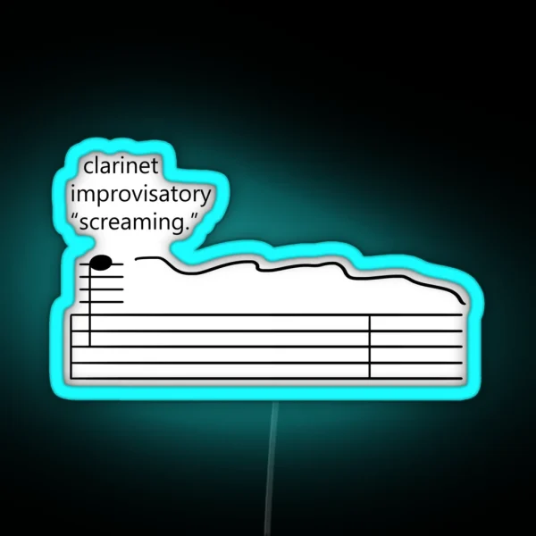 Orchestra Musical Meme Sheet Music Notation Clarinet RGB Neon Sign