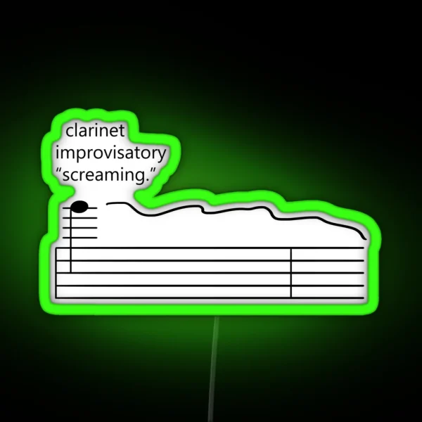 Orchestra Musical Meme Sheet Music Notation Clarinet RGB Neon Sign
