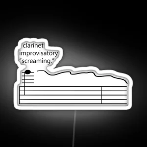 Orchestra Musical Meme Sheet Music Notation Clarinet Improvisatory Screaming RGB Neon Sign