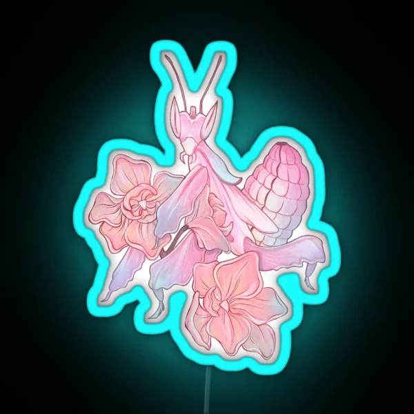 Orchid And Orchid Mantis RGB Neon Sign