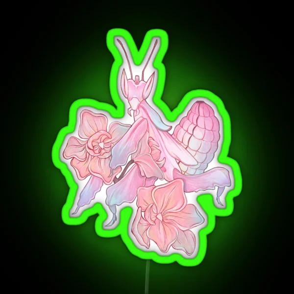 Orchid And Orchid Mantis RGB Neon Sign