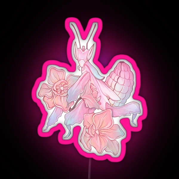 Orchid And Orchid Mantis RGB Neon Sign