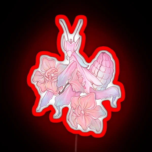 Orchid And Orchid Mantis RGB Neon Sign