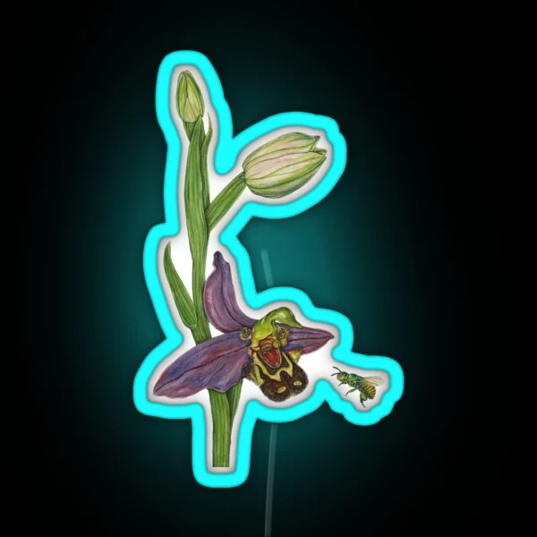 Orchid Bee And The Bee Orchid RGB Neon Sign