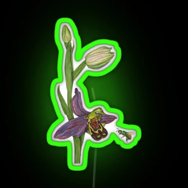 Orchid Bee And The Bee Orchid RGB Neon Sign