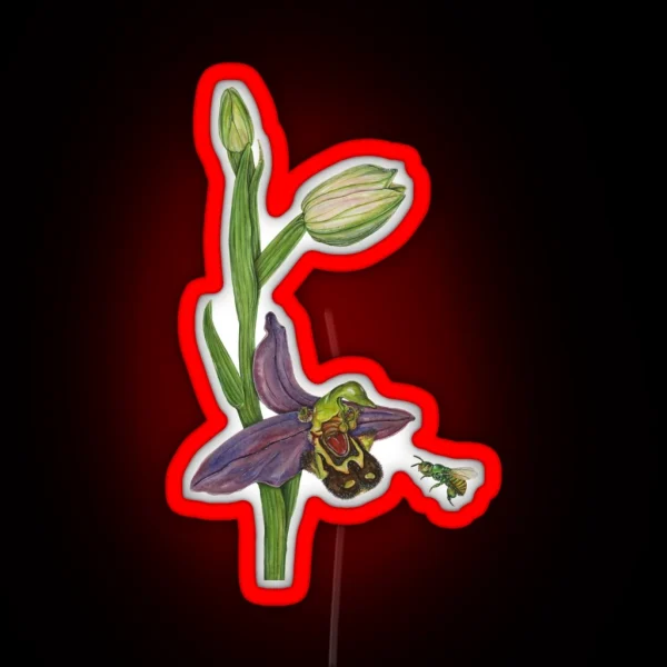 Orchid Bee And The Bee Orchid RGB Neon Sign